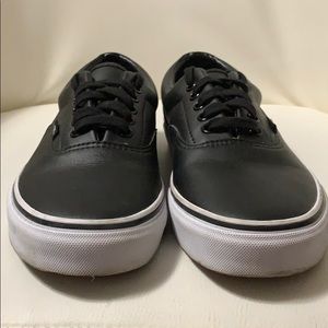 Black leather Vans